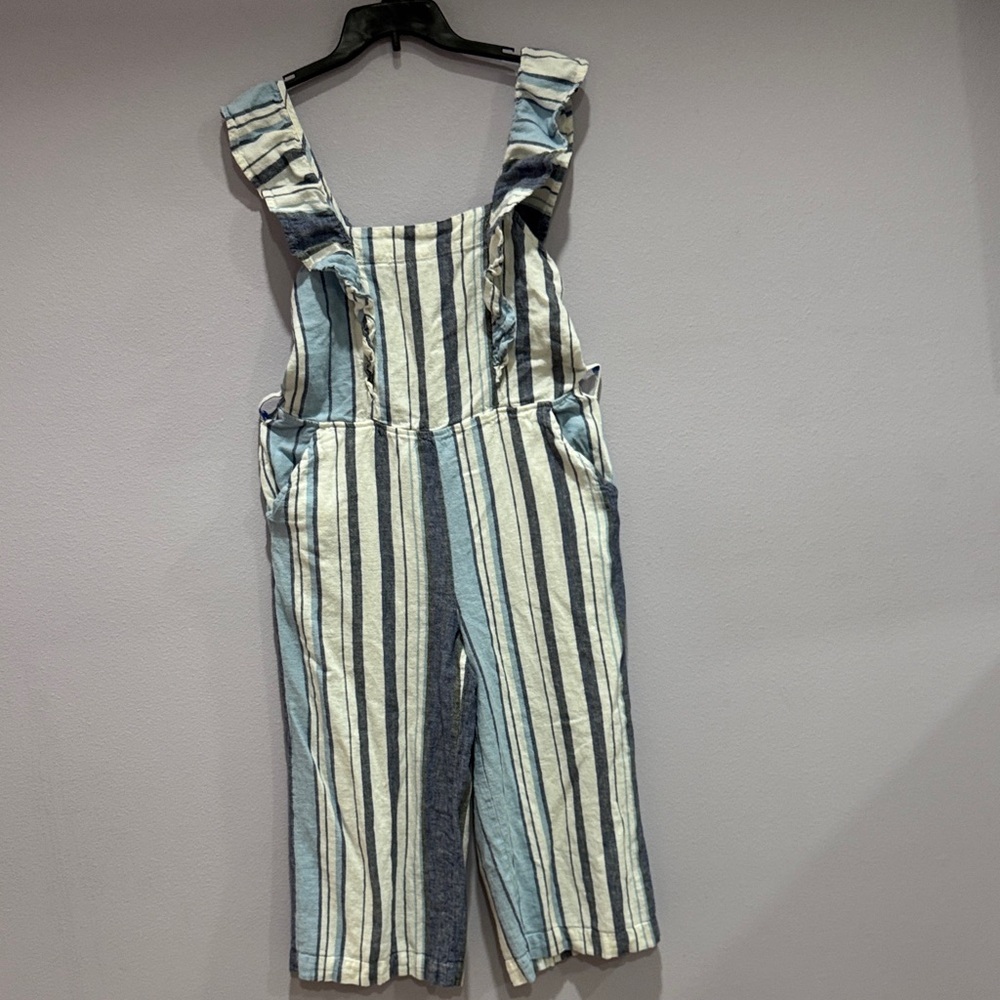 Indigo Striped Jumpsuit in Blue and Cream